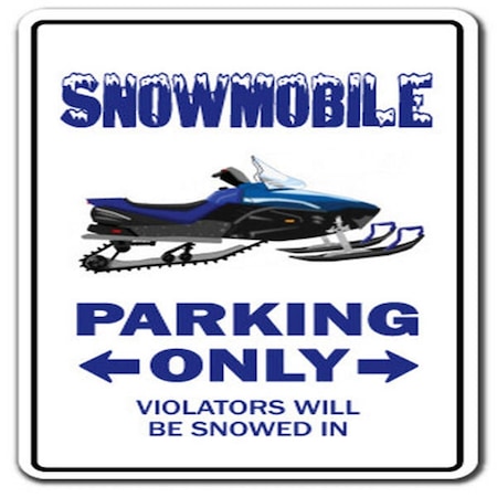 Signmission 14 in. Snowmobile Parking Aluminum Sign - Snowmobiling Driver Racing Z-A-1014-Snowmobile